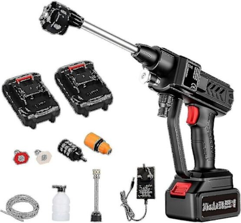 Trådløs høytrykksspyler 60Bar 300W høytrykksvasker med oppladbart batteri for bilgjerde