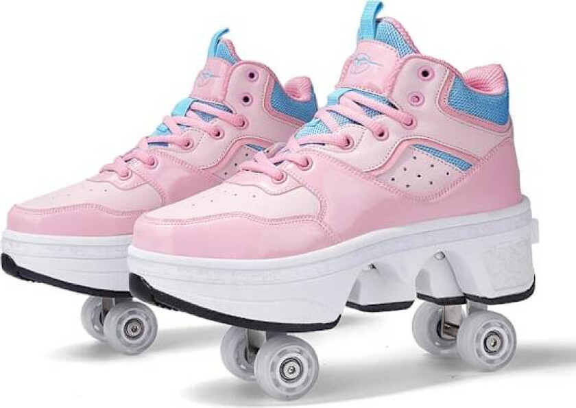 Bilde av Unisex Ungdoms Deformasjons Skøyte Sko Fire Hjul Runder Med Rulleskøyter Sko Casual Sneakers Deform Rullesko Aubur