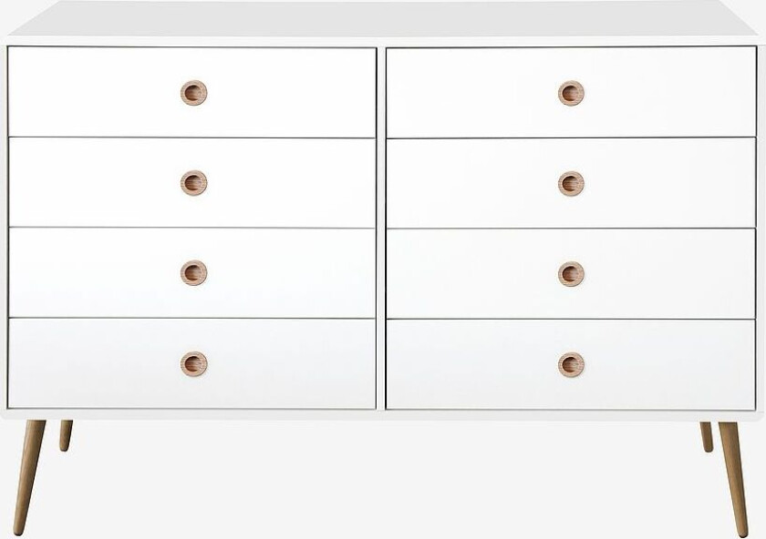 Kommode Softline, 8 skuffer, Hvit