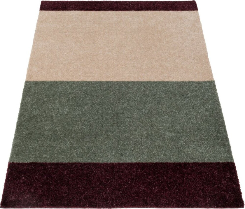 Stripes entréteppe horisontal Green-ivory-bordeaux, 67x120 cm
