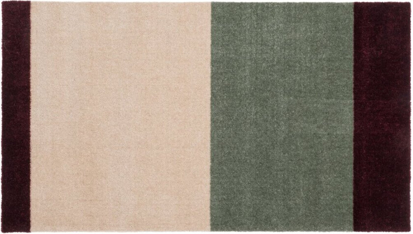 Stripes dørmatte horisontal Green-ivory-bordeaux, 60x90 cm