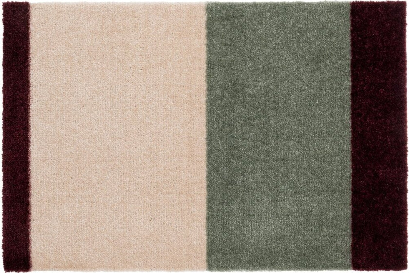 Stripes dørmatte horisontal Green-ivory-bordeaux, 40x60 cm
