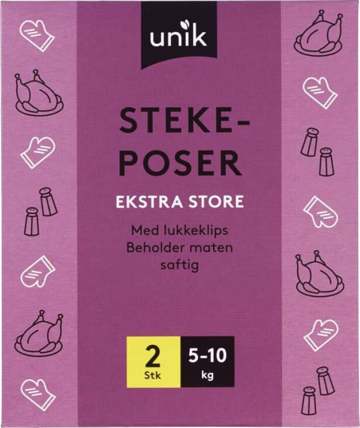 Stekeposer m/Lukkeklips 5-10kg 2stk