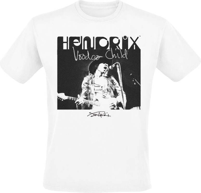 T-skjorte - Voodoo Child - S til 4XL - Herrer - hvit