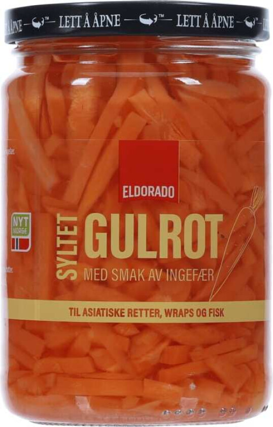 Gulrot Syltet Strimler Smak Av Ingefær 380g
