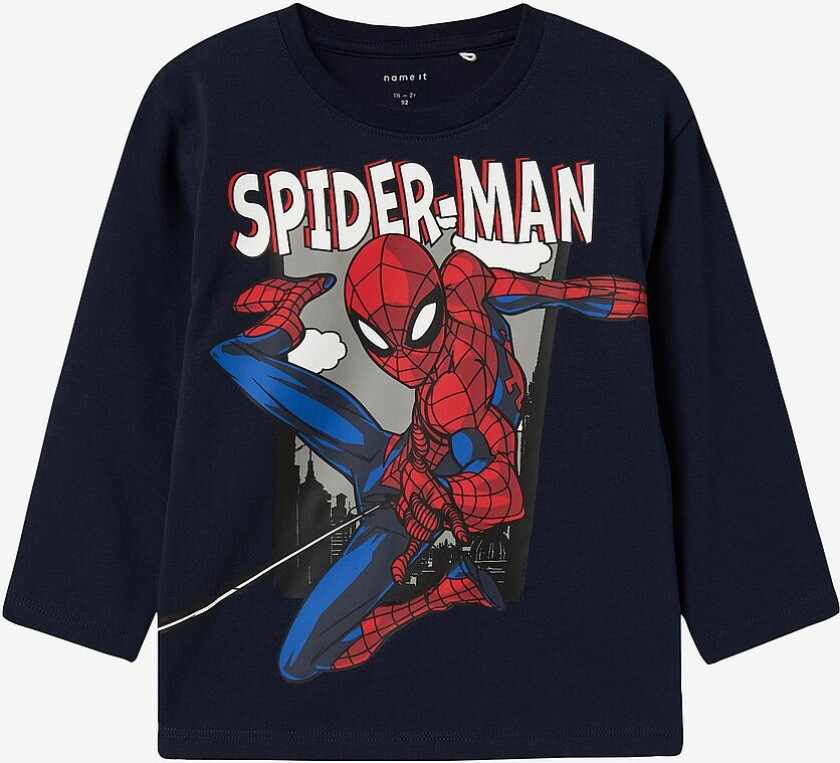 T-skjorte nmmJuice Spider Nreg LS Top - Blå