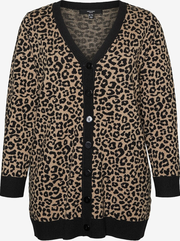 Kardigan vmCaria Art LS V-neck Long - Svart