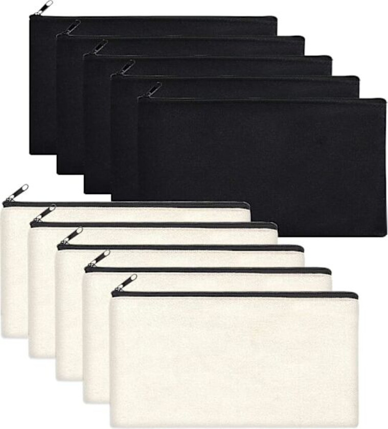 10 stk lerret maling vesker reise toalettveske glidelås kosmetikkvesker brudepiker gave kosmetikkveske stoff pennal lerret sminkeveske liten