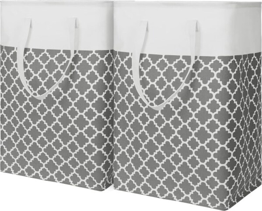 2-pakks 75L Vaskeromskurv med Lange Forsterkede Håndtak, Fristående