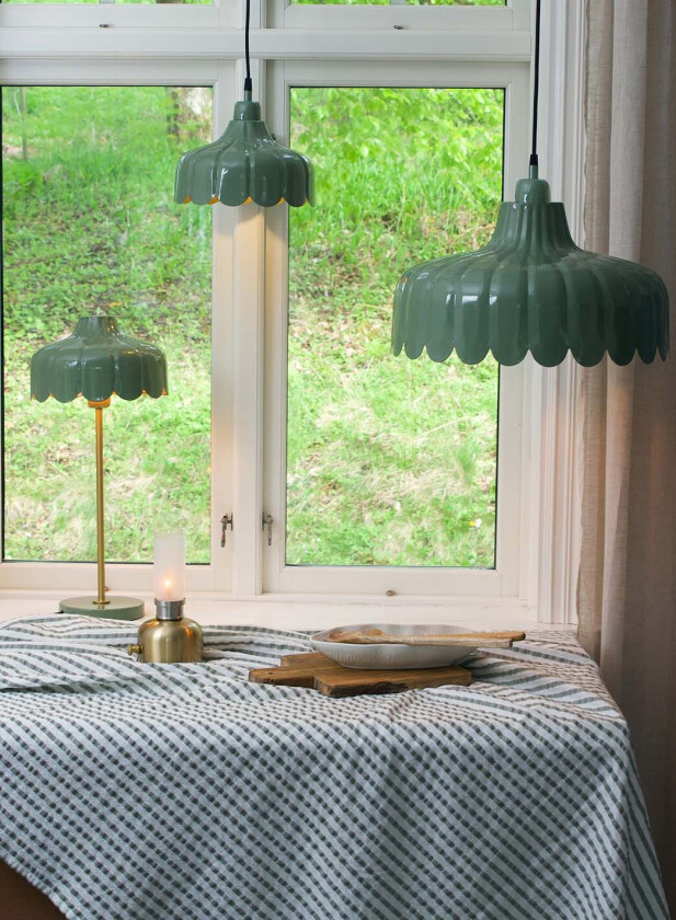 Wells taklampe Ø43 - mosegrønn/gull