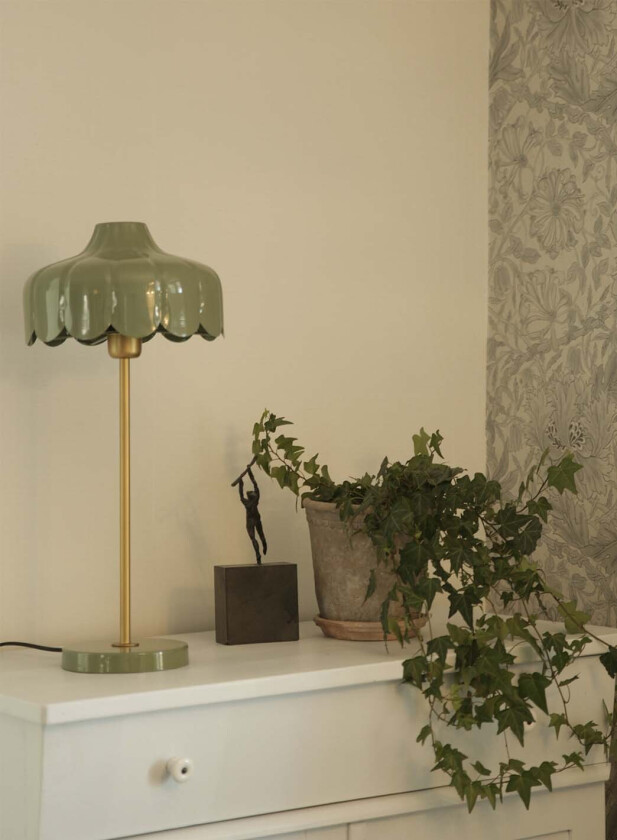Wells bordlampe H50 - mosegrønn/gull