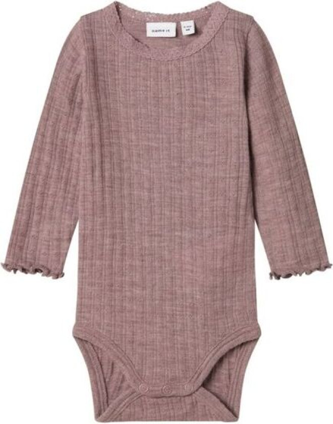 Name It - Body i Ull og Silke Rib Wossa Purple Dove