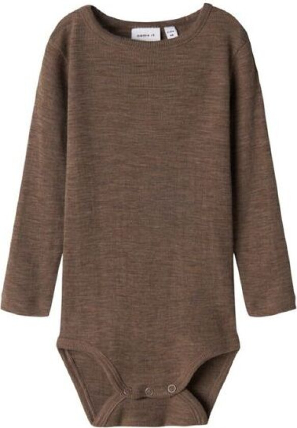 Name It - Body i Ull og Silke Baby Rib Wossa Walnut