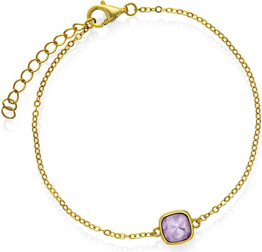 Armbånd i 925 forgylt sølv med ametyst