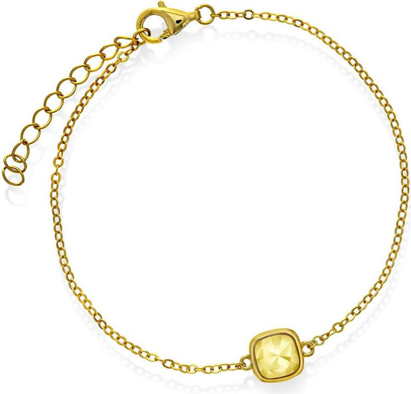 Armbånd i 925 forgylt sølv med Citrin