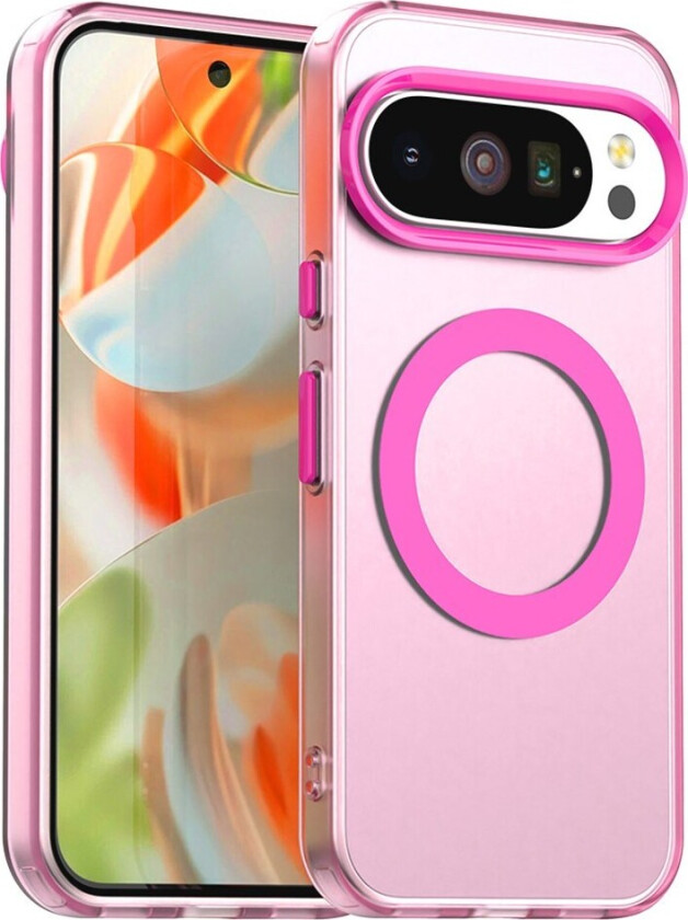 Google Pixel 10 / 10 Pro Hybrid Plast Deksel - MagSafe Kompatibel - Gjennomsiktig / Rosa