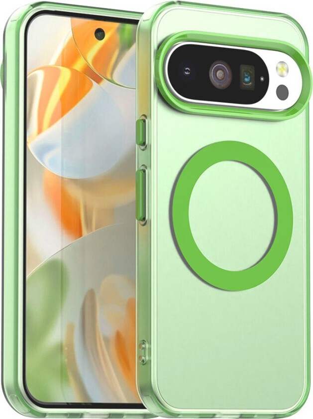 Google Pixel 10 / 10 Pro Hybrid Plast Deksel - MagSafe Kompatibel - Gjennomsiktig / Grønn