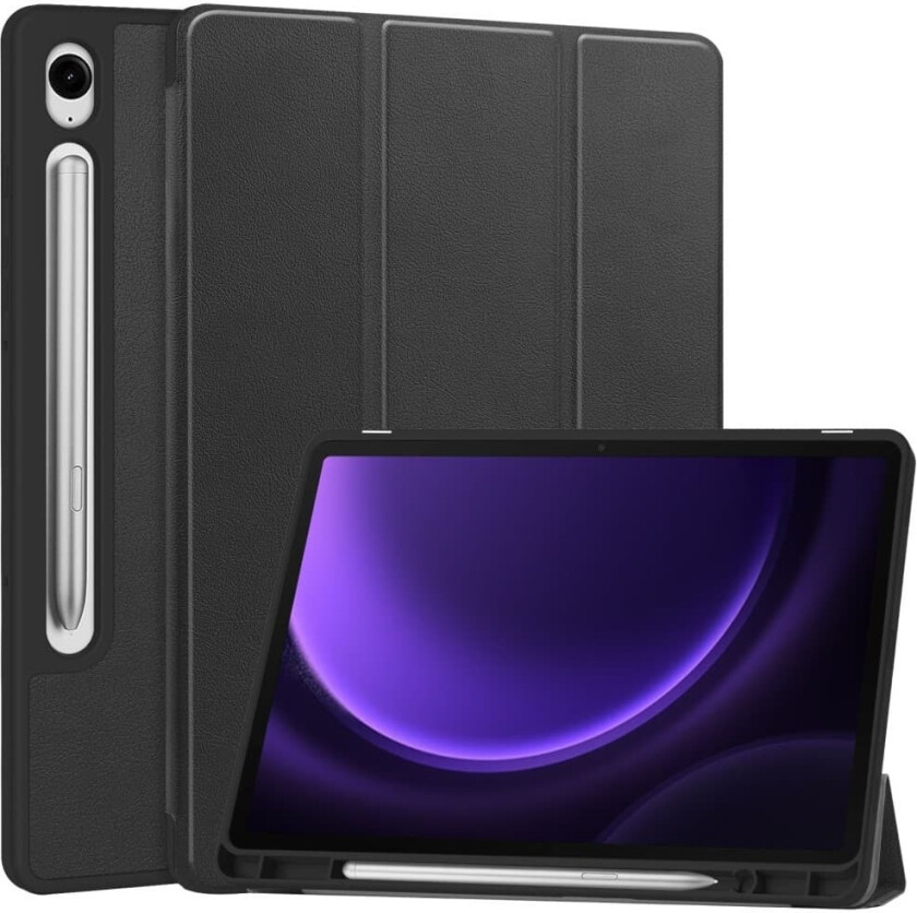 Slim Fit Dekseldeksel til Samsung Galaxy Tab S9/S9 FE - Svart