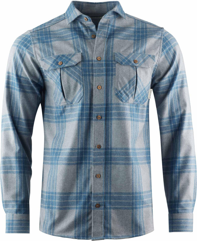 ReBorn Woolshirt M's check light grey/jeans S