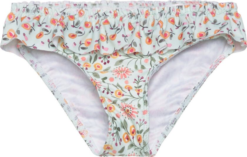 Ruffled Floral Bikini Bottom Bikini Green Mango