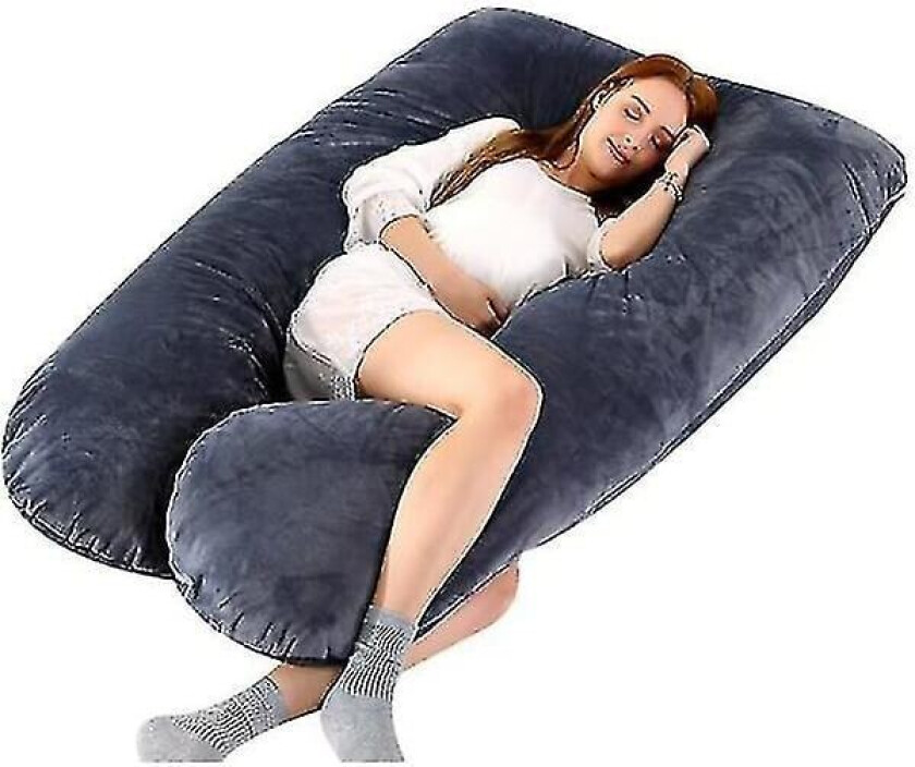 Gravidpute U-formet, gravidpute for gravide Helkroppspute med avtakbart trekk Svart