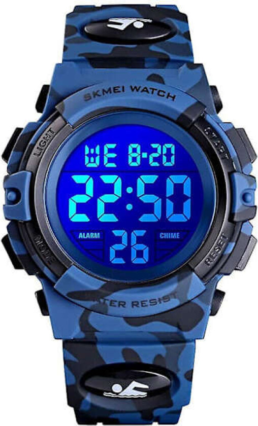 Digital Sportsklokke for Gutter Vanntett Elektronisk Barneklokke Vekkerklokke 12/24 H Stoppeklokke Kalender Gutt Jente Armbåndsur˜QD