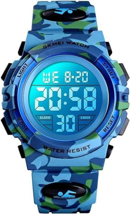 Gutter Klokke Digital Sport Vanntett Elektronisk Barneklokker Alarm Klokke 12/24 H Stoppeklokke Kalender Gutt Jente Armbåndsur