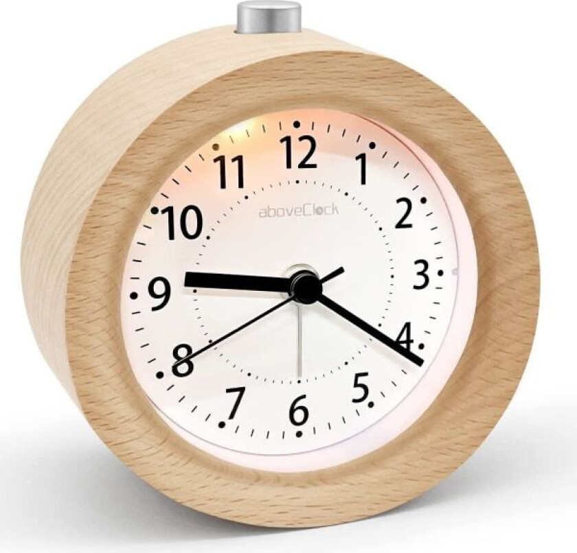 Batteridrevet vekkerklokke om morgenen, aboveclock Wooden Anal