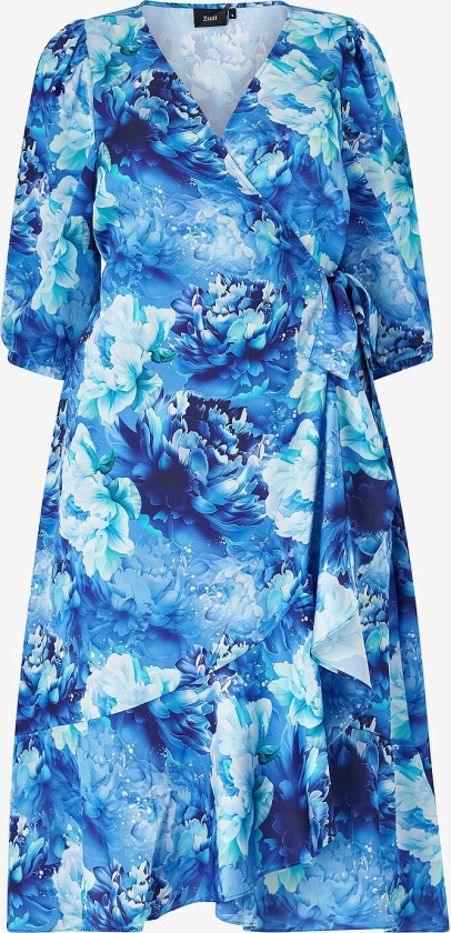 Omslagskjole mSandie 3/4 Midi Wrap Dress - Blå
