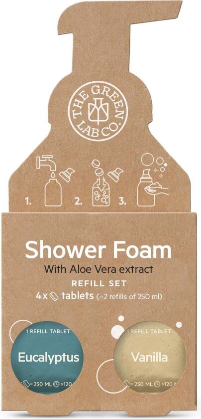 Refill Shower Foam Eucalyptus & Vanilla 4x125ml