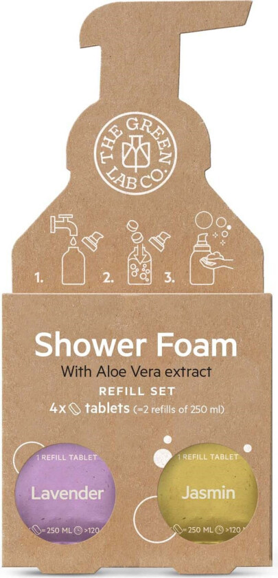 Refill Shower Foam Lavender & Jasmin 4x125ml