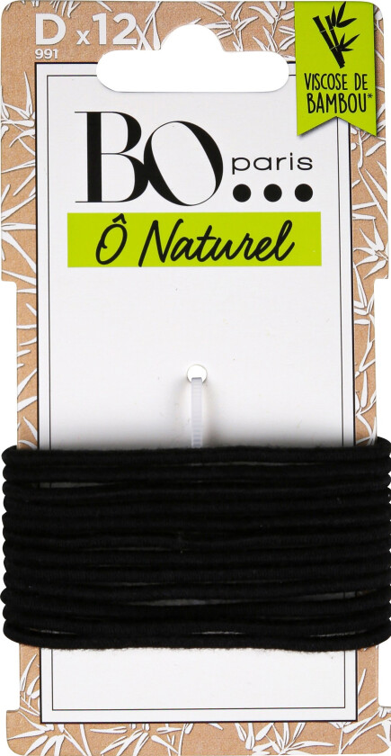 Thin Black Hair Ties 12 pcs