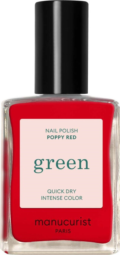 Green Nail Polish Poppy Red