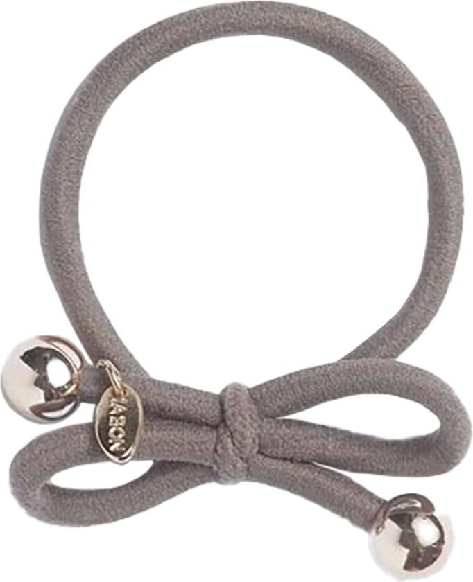 Hair Tie With Gold Bead Deep Taupe