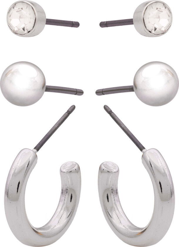 J14 3 Pack Beads And Hoop Silver
