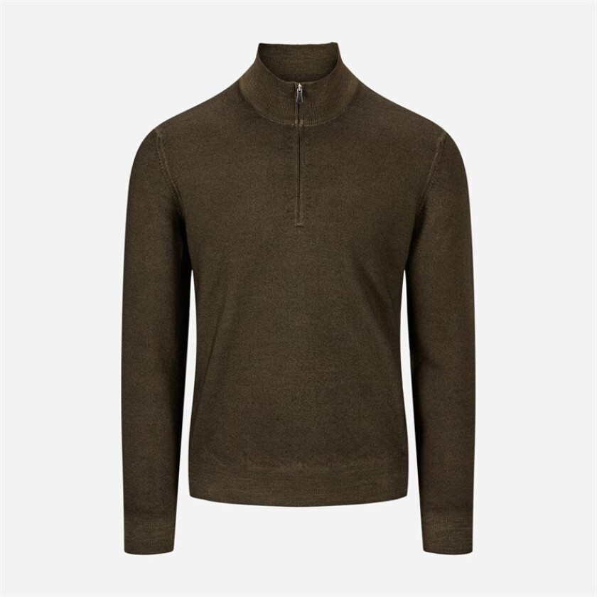 Half Zip Vintage Merino - Olive Grønn 48