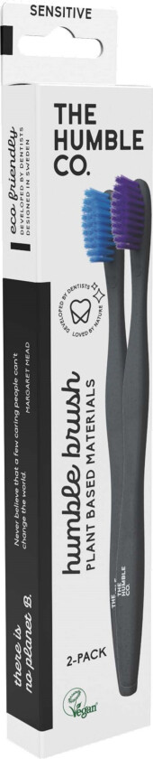Plant-based Toothbrush 2-pack Sensitive Blue/Purpl