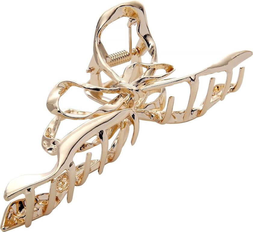 Metallic Hair Claw Bow Golden