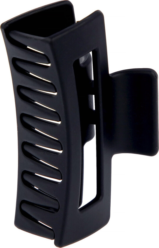 Rectangular Rubberized Hair Clip Black