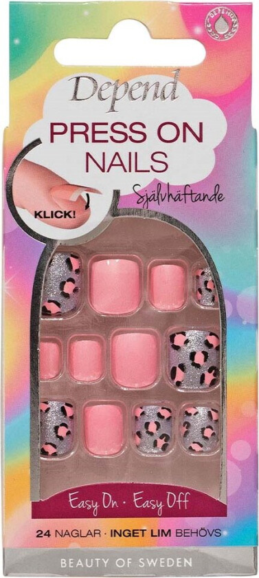 Press On Nails Pink Leopard