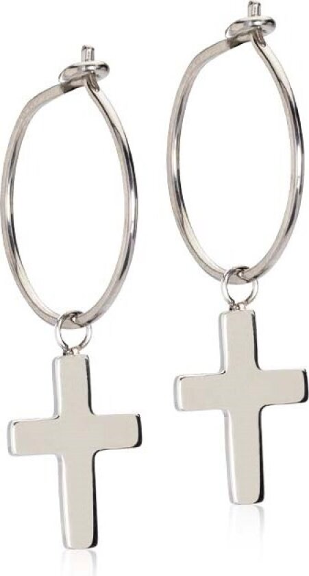 Natural Titanium Ear Ring 14 mm Penda Cross 11 mm