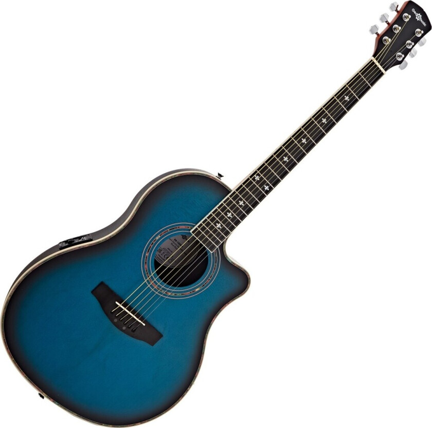 Roundback Electro Acoustic Guitar by Gear4music Blue Burst