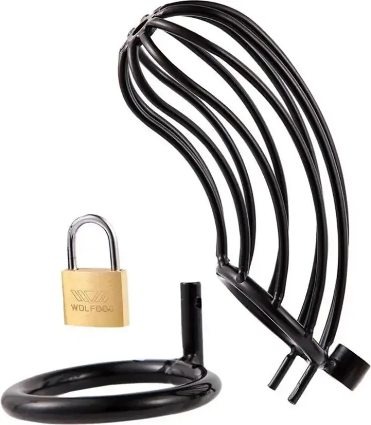 Metal Chastity Cage Grid Black 50 mm