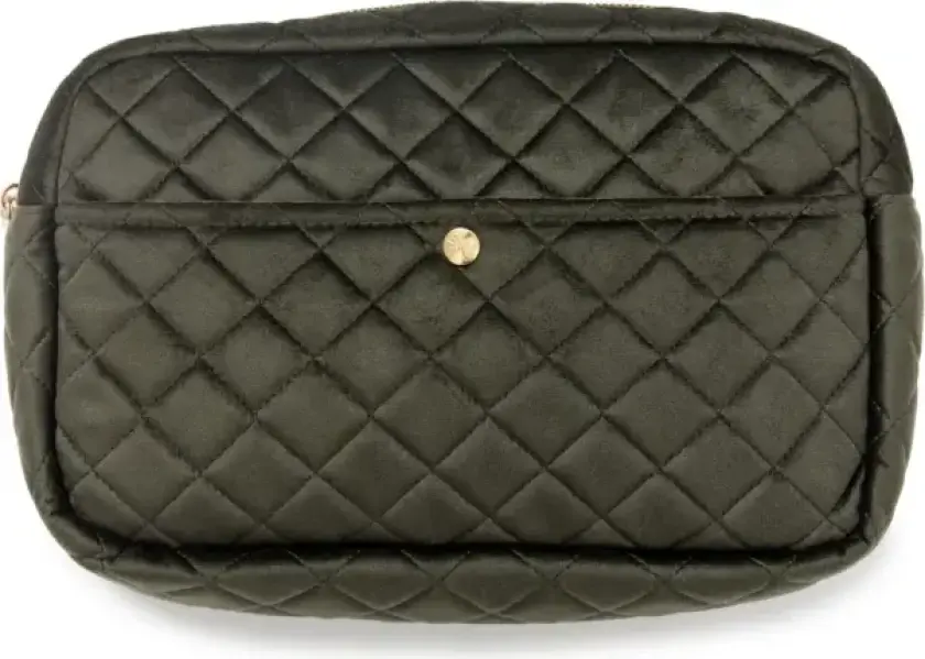 Beauty Bag Large Palm Green Velvet