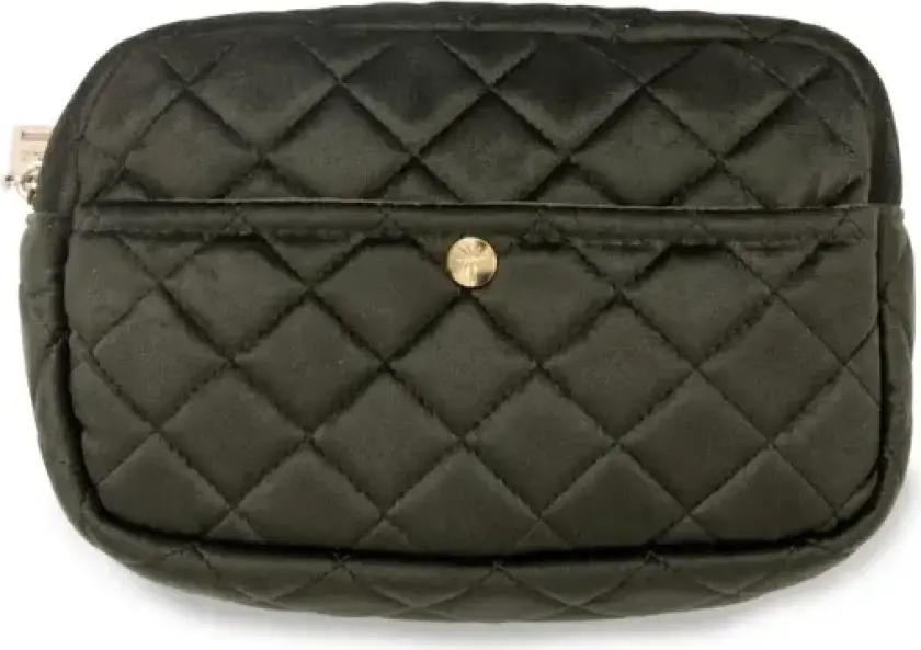 Beauty Bag Medium Palm Green Velvet