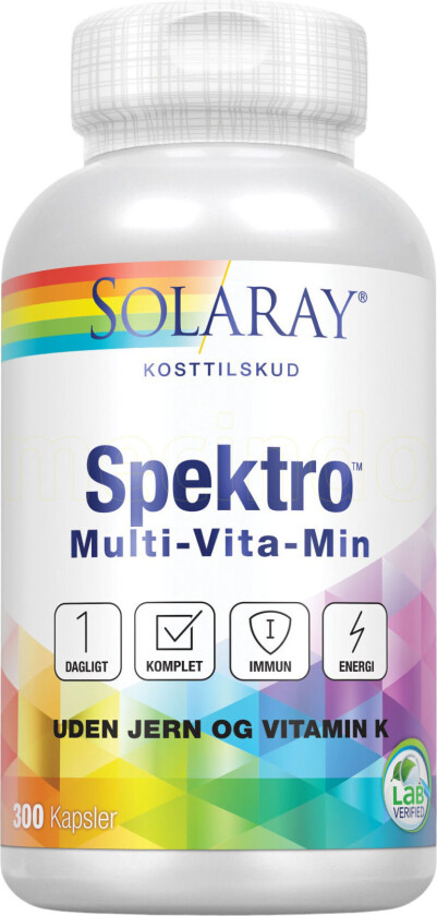 Spektro Multi-Vita-Mineral uten Jern og Vitamin K2 - 300 Kapslar