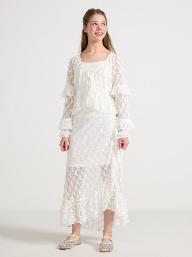 Blondeskjørt med volanger