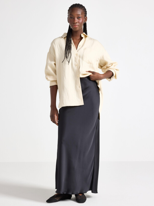 Maxi skjørt i sateng