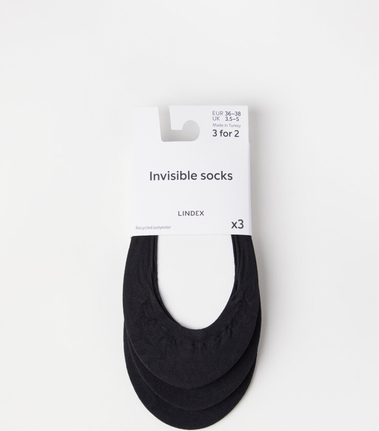 3-pakning Usynlig sokker