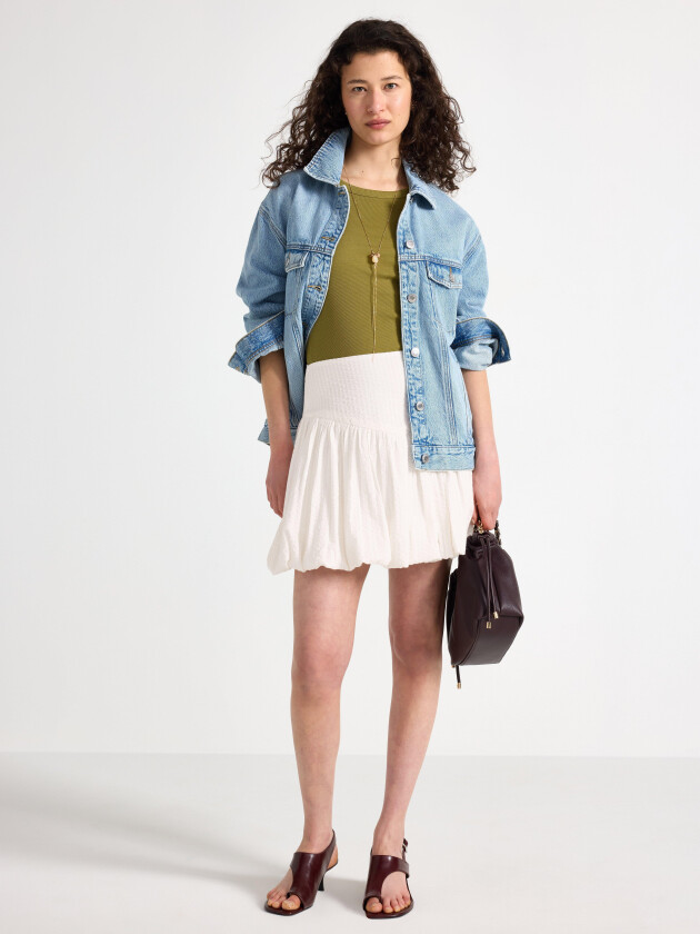 Mini skjørt i seersucker